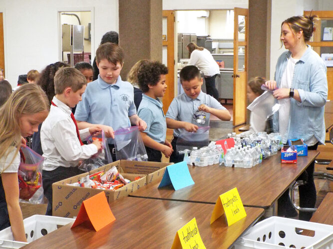 Blessing bags  at Sacred Heart